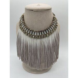 Express Gold Tone Chain Ombre Fringe Bib Collar Necklace 17.5" Egyptian Princess